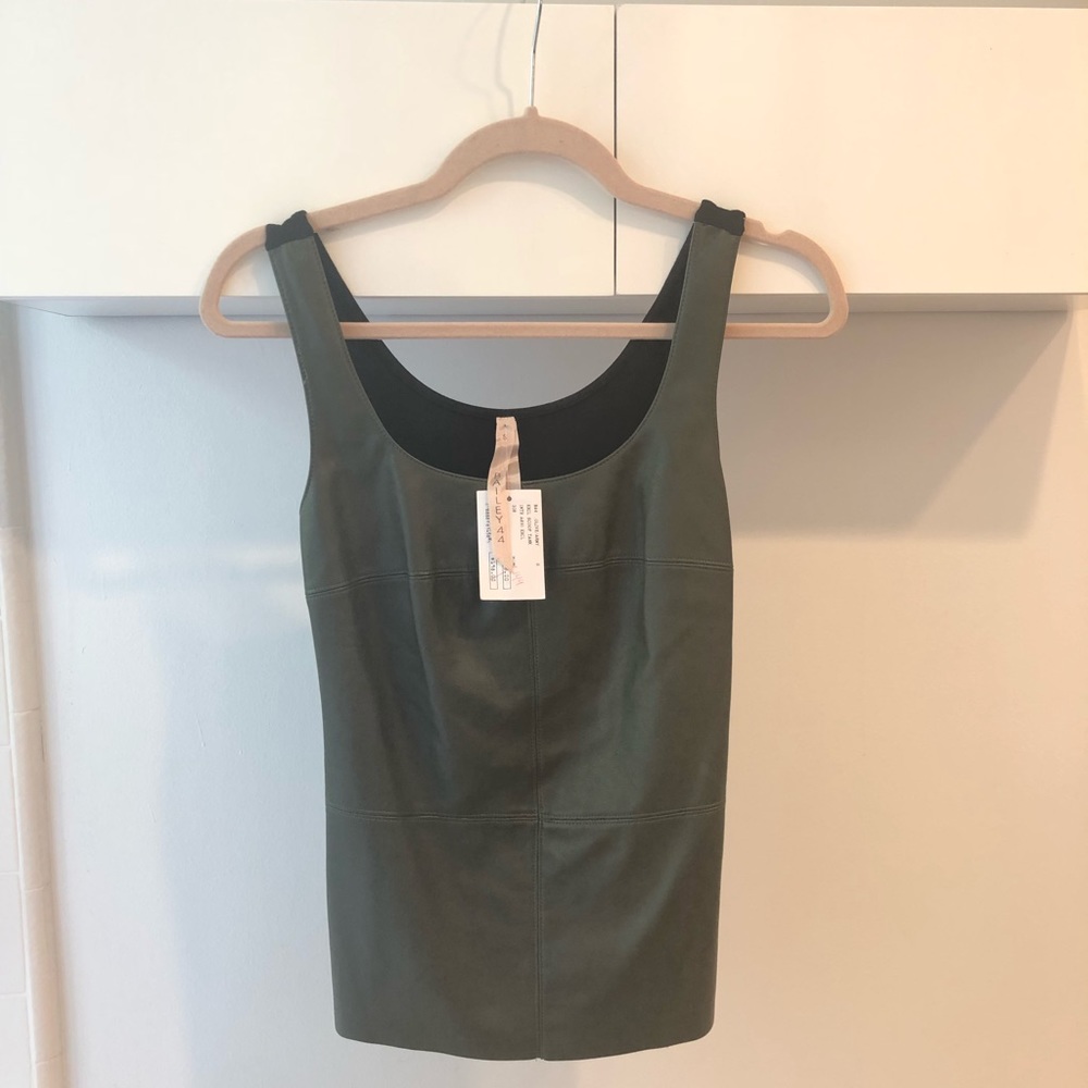Bailey 44 NWT Faux Leather (Olive/Black) Tank 🔑
